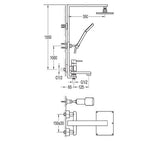 Flova Exposed Shower Set Flova Essence Manual Exposed Shower Set with Shower Head, Handset and Diverter Bath Spout in Diamond Chrome