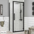 Eastbrook Hinged Shower Door Matt Black / 900mm Eastbrook Corniche 2000 8mm Hinged Shower Door