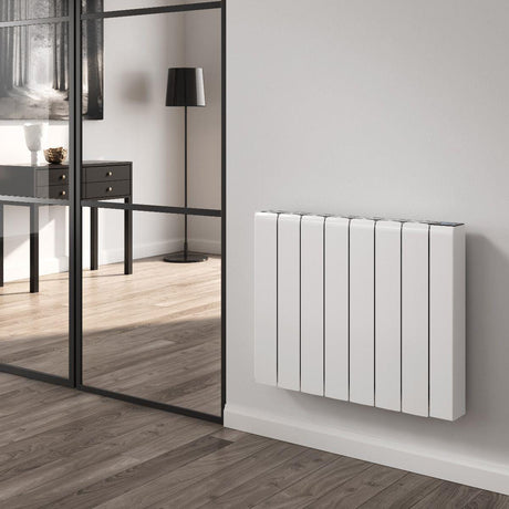 Reina Panel Radiator 570 x 720mm / White Reina Aron Electric Radiator with Ceramic Core and Wi-Fi Enabled LCD Display