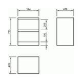Imex Floor Standing Vanity Unit Imex Ivo Floor Standing 600mm Double Drawer Vanity Unit with Basin in White Gloss