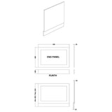 Aquarius Bathrooms Bath Panel Aquarius Halite Waterproof Traditional Shaker End Bath Panel in White Gloss