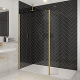 Merlyn Wetroom Panel Brushed Brass / 300mm Merlyn 8mm Wet Room Swivel Panel