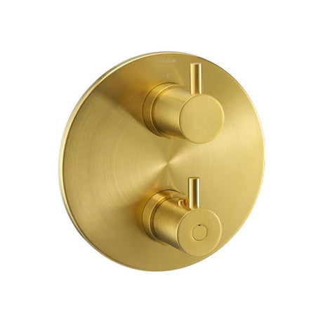Flova Concealed Shower Valve Brushed Gold Flova Levo Round 1, 2 or 3 Outlet SlimBOX Finishing Set