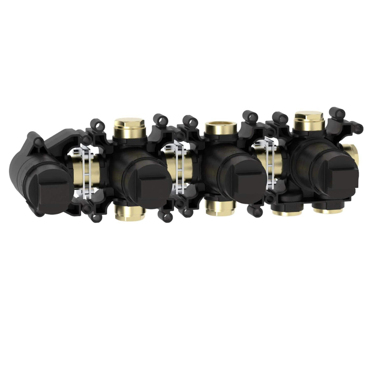 Roca Concealed Shower Set Roca T-Multi Switch Thermostatic Concealed Shower Valve with Rainshower Head, Pencil Handset and  Hose