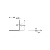 ROCA Square Shower Tray ROCA Terran-N Superslim Stonex® Square Shower Tray with Twist Colour Match Waste Cover