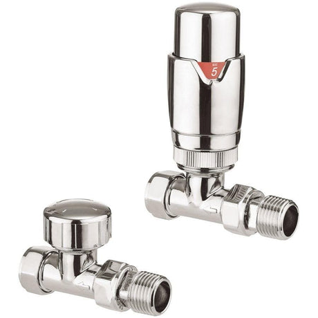 Crosswater Radiator Valves Crosswater Straight 15mm Thermostatic Radiator Valve in Chrome