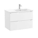 Roca Wall Mounted Vanity Unit Roca Aleyda 800mm Wall Mounted Two Drawer Vanity Unit with Basin