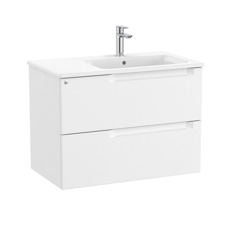 Roca Wall Mounted Vanity Unit Roca Aleyda 800mm Wall Mounted Two Drawer Vanity Unit with Basin