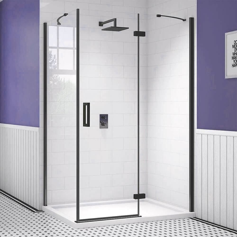 Merlyn Ionic Essence Frameless Hinged Shower Door and Inline Panel