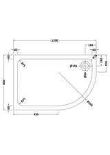 Aquarius Quadrant Shower Tray Aquarius Urbano Offset Quadrant 45mm Stone Resin Shower Tray in White
