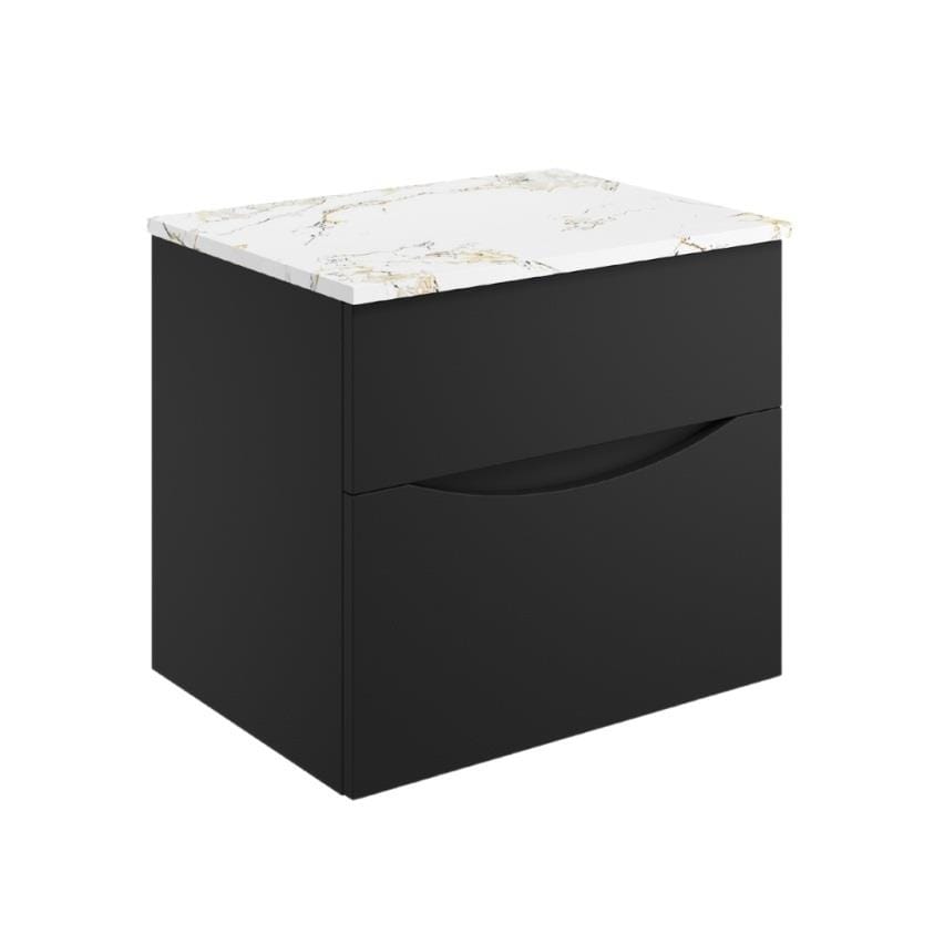 Crosswater Wall Mounted Vanity Unit Crosswater Glide II Wall Mounted Two Drawer Vanity Unit with Worktop