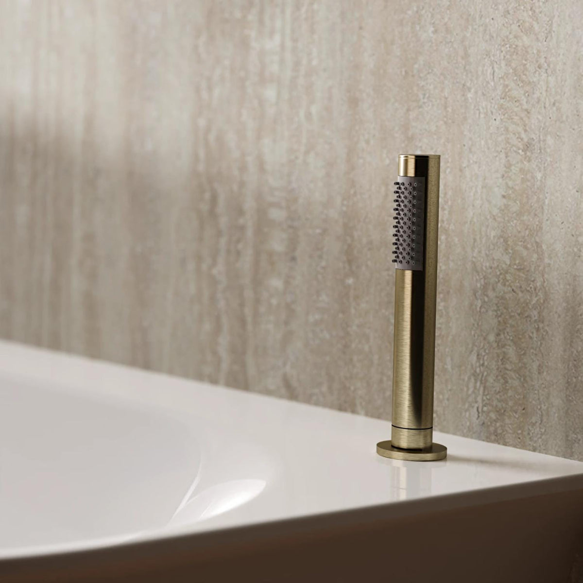 Crosswater Shower Handset Brushed Brass Crosswater MPRO Follow Me Round Shower Handset and Hose