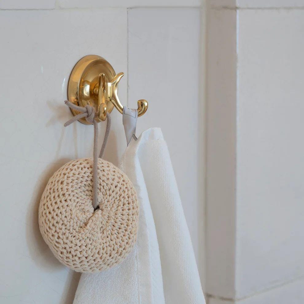 Smedbo Robe Hook Polished Brass Smedbo Villa Traditional Double Robe Hook