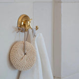 Smedbo Robe Hook Polished Brass Smedbo Villa Traditional Double Robe Hook