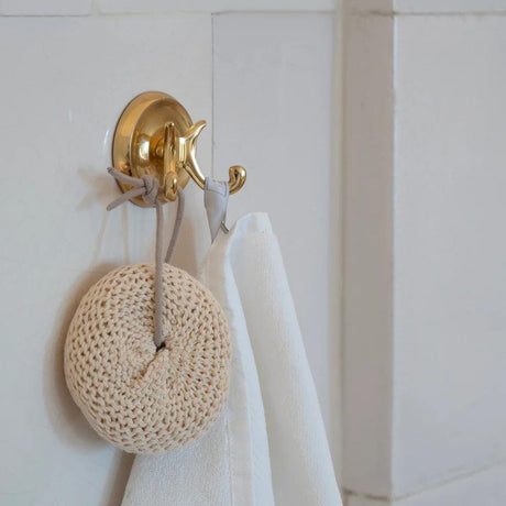 Smedbo Robe Hook Polished Brass Smedbo Villa Traditional Double Robe Hook