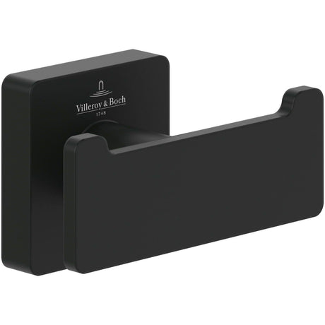 Villeroy & Boch Robe Hook Matt Black Villeroy & Boch Elements - Striking Double Towel Hook