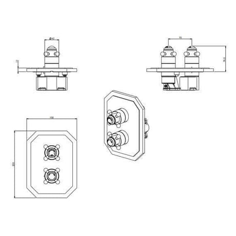 Crosswater Concealed Shower Valve Crosswater Belgravia Crossbox 1 Outlet Trimset in Chrome