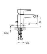 Flova Bidet Tap Flova Dekka Bidet Mixer with Clicker Waste in Diamond Chrome
