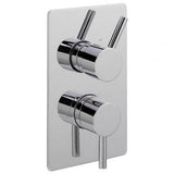 Sagittarius Concealed Shower Valve Chrome Sagittarius Ergo Lever 1 Outlet, 2 Handles Concealed Thermostatic Shower Valve