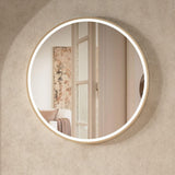 Crosswater Illuminated Mirror 700mm / Brushed Brass Crosswater Infinity Round Framed LED Illuminated Mirror
