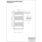 Eastbrook Wendover Curved Vertical Heated Towel Rail in Chrome