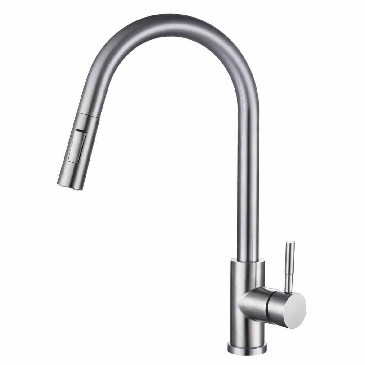 Aqaurius Kitchen Tap Brushed Stainless Steel Aquarius TrueCook Series 93 Single Lever Pull Out Kitchen Mixer Tap