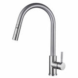 Aqaurius Kitchen Tap Brushed Stainless Steel Aquarius TrueCook Series 93 Single Lever Pull Out Kitchen Mixer Tap
