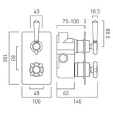 Vado Concealed Shower Valve Booth & Co. Axbridge 1 Outlet, 2 Handle Concealed Thermostatic Shower Valve
