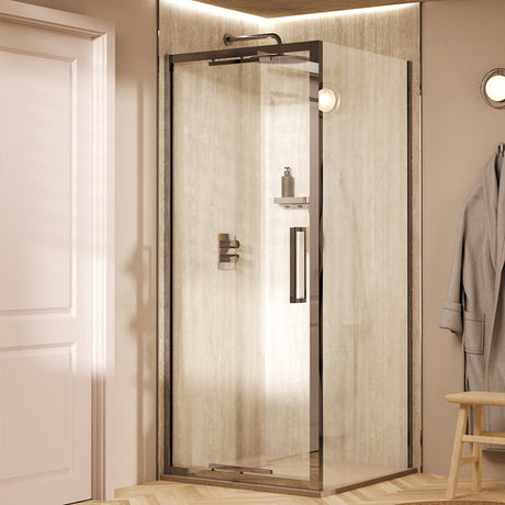 Crosswater Infold Shower Door Chrome / 2000 x 1000 Crosswater Asura 8mm Infold Shower Door