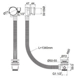 Crosswater Overflow Filler Crosswater MPRO Bath Filler with Click Clack Waste