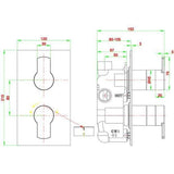 Crosswater Concealed Shower Valve Crosswater Wisp 1 Outlet, 2 Handle Concealed Thermostatic Shower Valve in Chrome