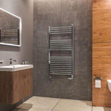 Eastbrook Ladder Rail Eastbrook Westward Vertical Straight Heated Towel Rail - 1200 x 600mm - Chrome