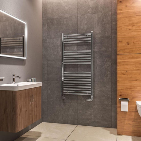 Eastbrook Ladder Rail Eastbrook Westward Vertical Straight Heated Towel Rail - 1200 x 600mm - Chrome