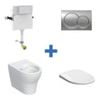 Geberit Back To Wall Toilet Geberit Duofix Alpha 1090mm Concealed Cistern with Selnova Back to Wall Toilet and Flush Plate Bundle