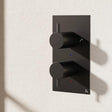Crosswater Concealed Shower Valve Matt Black Crosswater MPRO 2 Outlet, 2 Handle Portrait Concealed Thermostatic Shower Valve (Shower/Handset)