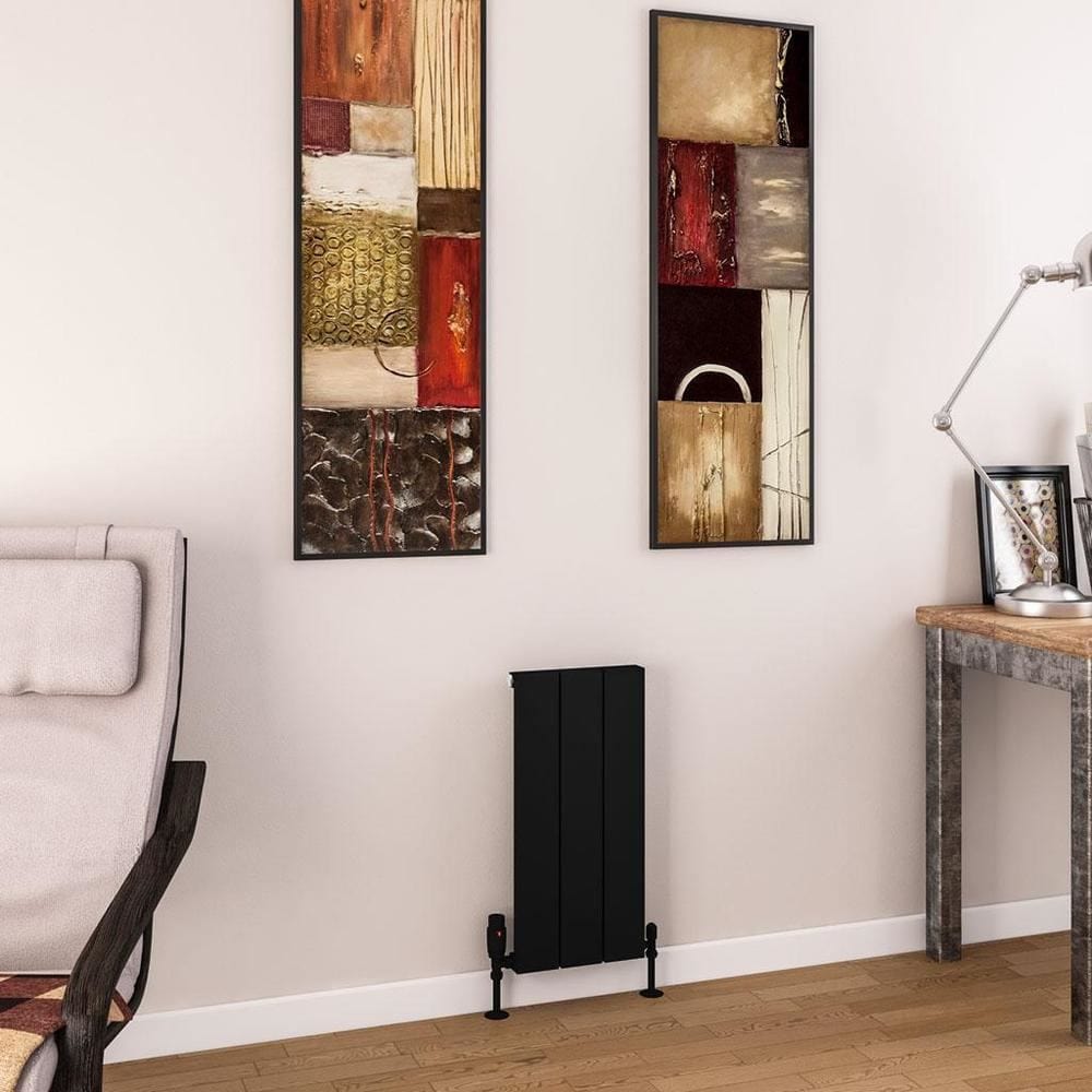 Eastbrook Charlton Vertical Aluminium Designer Radiator in Matt Black