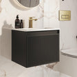 Saneux Wall Mounted Vanity Unit Matte Black / 1 Tap Hole Basin Saneux Monument 500mm Wall Mounted One Drawer Vanity Unit with Basin or Worktop