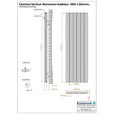 Eastbrook Panel Radiator Eastbrook Charlton Vertical Aluminium Designer Radiator in Matt Anthracite