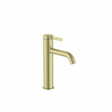 Roca Mono Basin Tap Brushed Brass Roca Ona Medium Height Basin Mixer Tap with Click Clack Waste and Cold Start