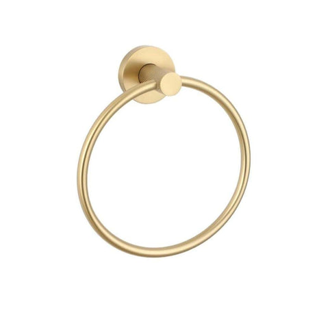 Aquarius Bathrooms Towel Rails and Rings Brushed Brass Aquarius Mode Towel Ring