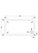 Aquarius Bathrooms Rectangle Shower Tray 1400x760mm Aquarius Urbano Rectangular 45mm Stone Resin Shower Tray in White