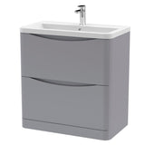 Aquarius Bathrooms Floor Standing Vanity Unit Aquarius Seren 800mm Floor Standing Two Drawer Vanity Unit with Basin