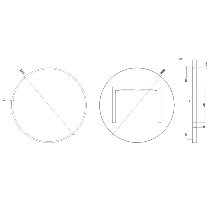 Crosswater Standard Mirror Crosswater Infinity Round Framed Mirror