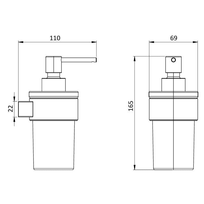 Crosswater Soap Dispenser Crosswater Velo Wall Mounted Soap Dispenser