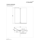 Crosswater Bath Screen Crosswater Clear 6 Double Panel Bath Screen - 1150mm - Brushed Brass