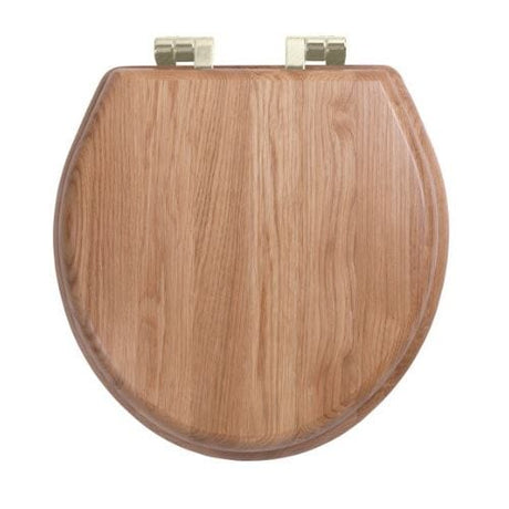 Imperial Toilet Seat Brushed Nickel Imperial Windsor Solid Wood Toilet Seat in Natural Oak with Soft Close Hinges