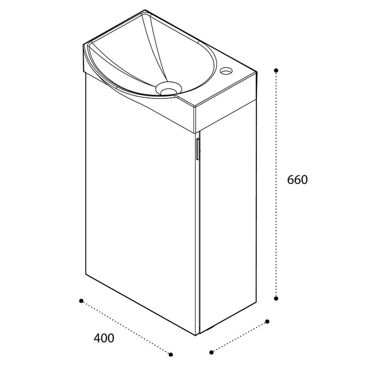 Roca Cloakroom Vanity Unit Roca Costa 400mm Wall Mounted Cloakroom Vanity Unit with Basin