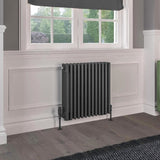 Eastbrook 600 x 605 / Dual Fuel Eastbrook Rivassa Traditional 4 Column Radiator in Matt Anthracite