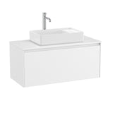 Roca Wall Mounted Vanity Unit Matt White Roca Ona 1000mm Wall Mounted One Drawer Vanity Unit with Countertop