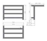 Reina Designer Towel Radiator Reina Elvina Heated Towel Rail  - Central Heating - Chrome
